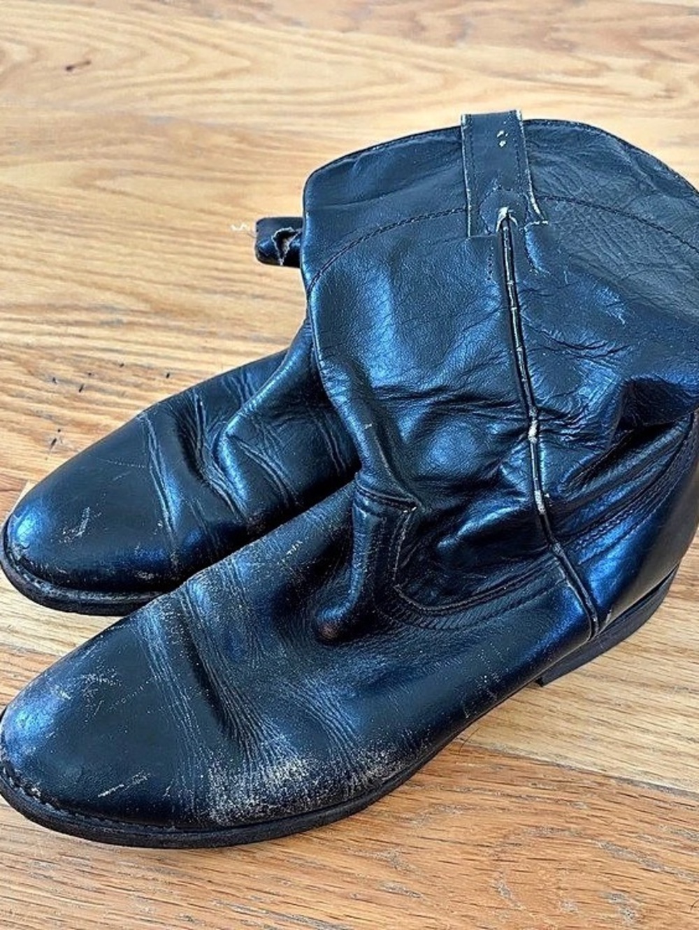 Cowtown Vintage Black Western Boots, Resoled Women’s 8